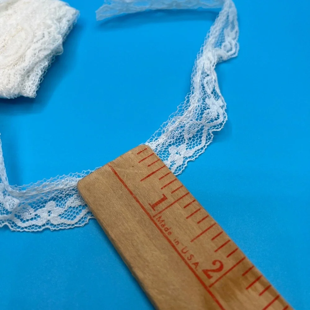 White Floral Scalloped Lace Trim 3/4 Inch Wide‎ x 2.5 Yards Sewing Craft Notion